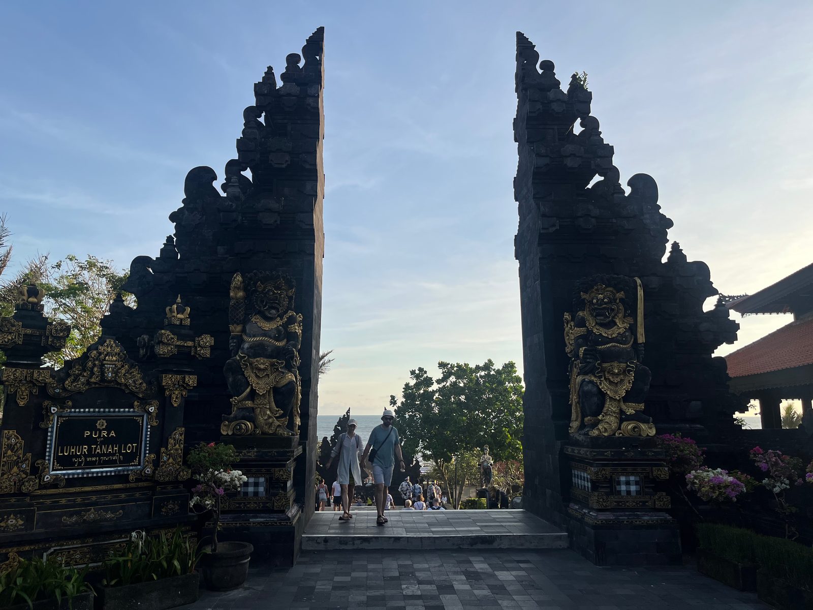 The split stone gate at the entrance to Pura Luhur Tanah Lot